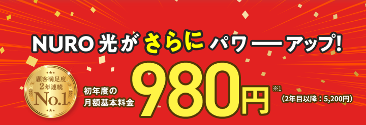 NURO光　月額980円キャンペーン